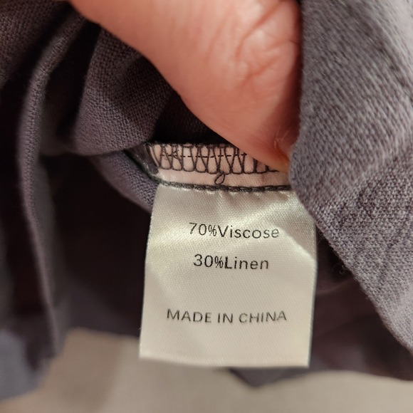 ZESICA Linen Short Sleeve Crop Top High Waist Pants Lounge Set Women's XL Gray - Picture 10 of 16